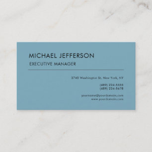 Modern Elegant Simple Light Blue Business Card
