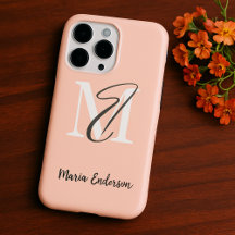 Modern elegant simple minimalist pastel initials