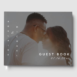 Modern Elegant Simple Minimalist Photo Wedding Guest Book