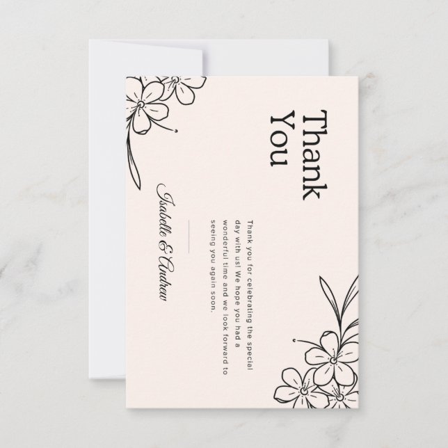 Modern Elegant Simple Minimalist Wedding Photo Card (Front)