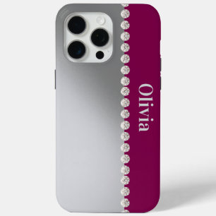 Modern elegant  simple minimalistic  diamond iPhone 15 pro max case