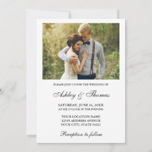 Modern Elegant Simple Photo Wedding Invitation
