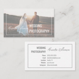 Modern Elegant Simple Photo Wedding Photographer Business Card