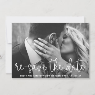 Modern Elegant Simple Photo Wedding Postponement Announcement