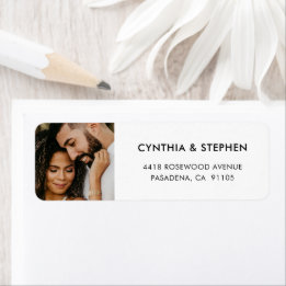 Modern Elegant Simple Photo Wedding Return Address