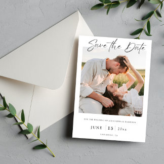 Modern Elegant Simple Photo Wedding Save the Date Invitation