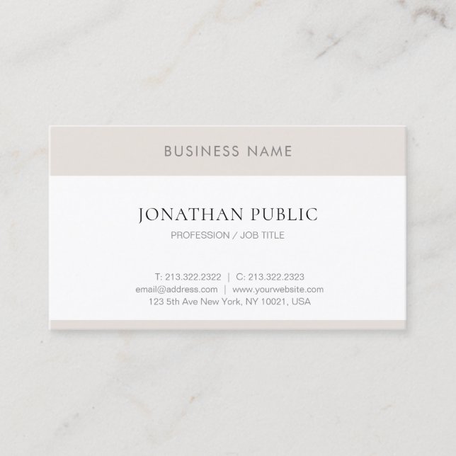 Modern Elegant Simple Professional Minimalist Business Card (Front)