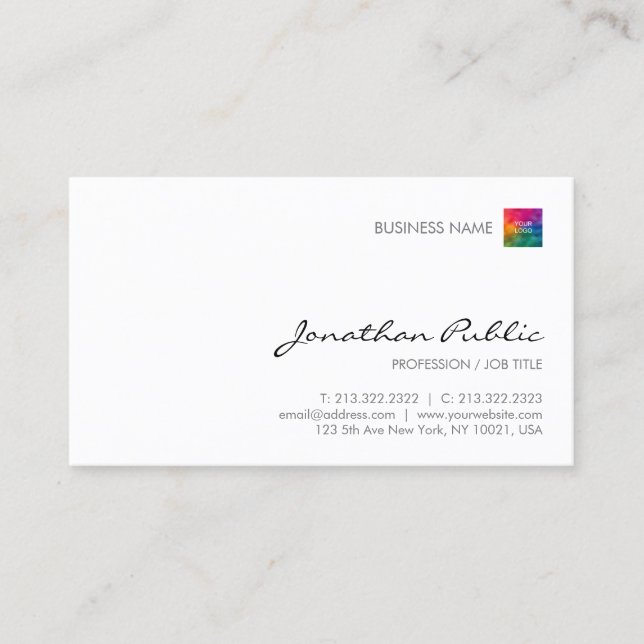 Modern Elegant Simple Professional Template Logo Business Card (Front)
