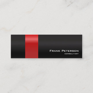 Modern Elegant Simple Red Black Consultant Mini Business Card