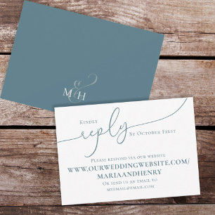 Modern Elegant Simple Reply Calligraphy RSVP  Enclosure Card