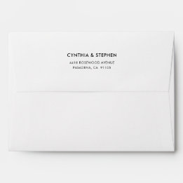 Modern Elegant Simple Return Address Wedding Envelope
