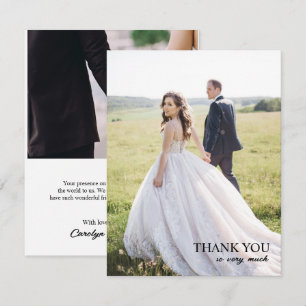 Modern Elegant Simple Script Wedding ThankYou Card
