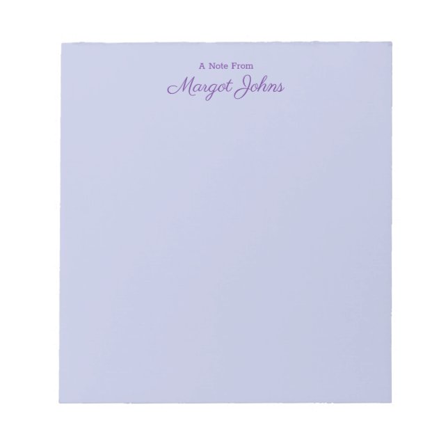 Modern Elegant Simple Stylish Purple Notepad (Front)