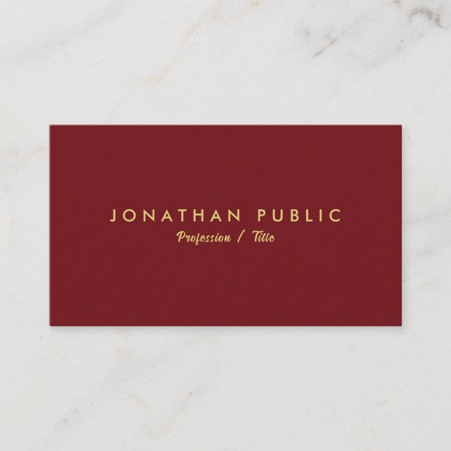 Modern Elegant Simple Template Custom Your Text Business Card (Front)