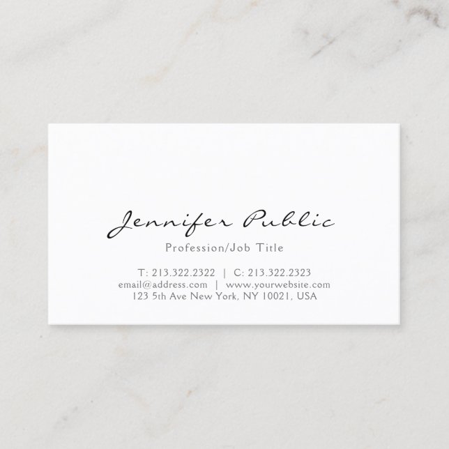 Modern Elegant Simple Template Personalized Business Card (Front)