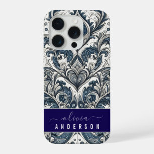 Modern elegant simple vines of florals iPhone 15 pro case