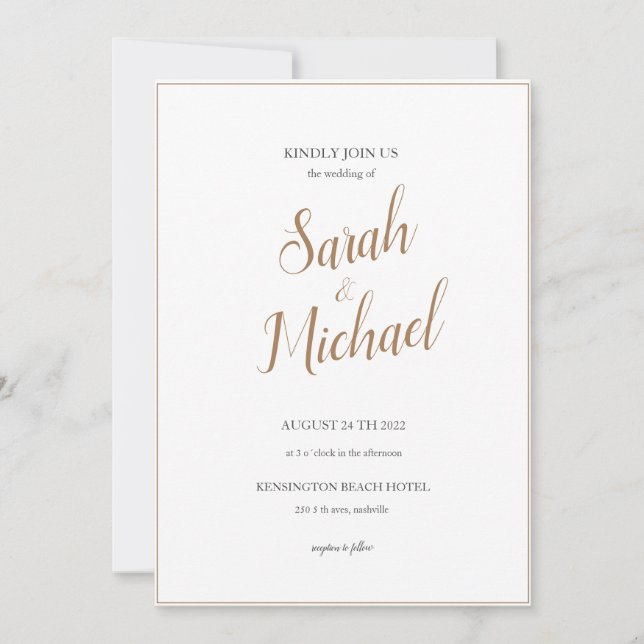 Modern Elegant Simple Wedding invitation (Front)
