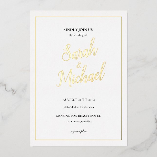Modern Elegant Simple Wedding Invitation (Front)