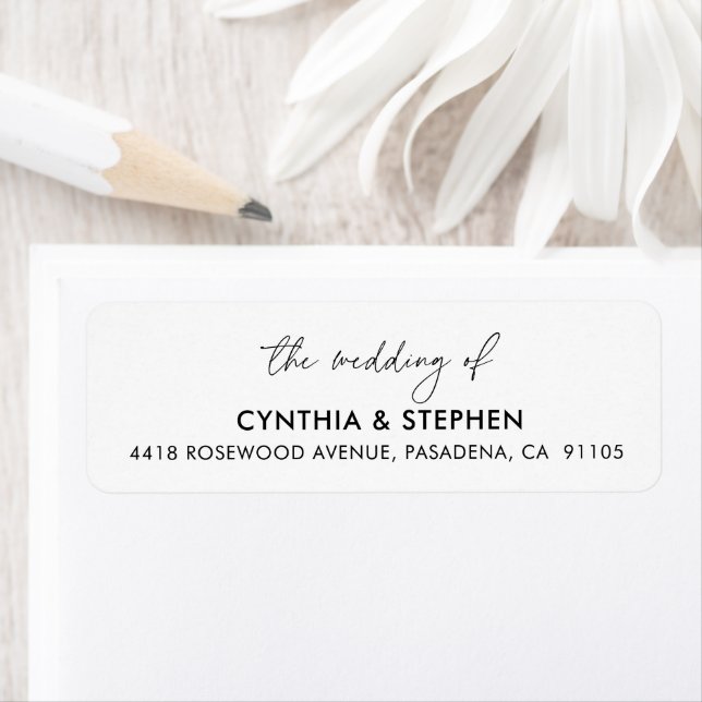 Modern Elegant Simple Wedding Return Address (Insitu)