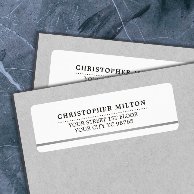 Modern Elegant Simple White Faux Silver Line (Creator Uploaded)