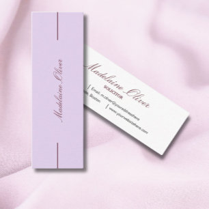 Modern Elegant Sleek Solicitor  Lavender Mini Business Card