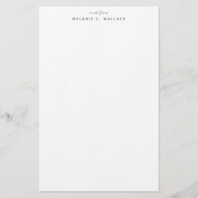 Modern Elegant Smokey Grey Personalized Stationery (Front)