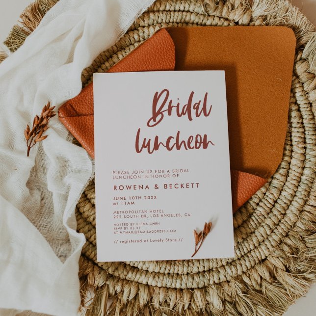 Modern elegant snow pink Bridal luncheon Invitation (Creator Uploaded)