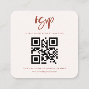 Modern elegant snow pink QR code RSVP response Enclosure Card