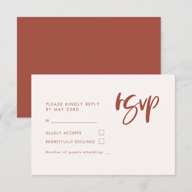 Modern elegant snow pink wedding RSVP Card (Front/Back)