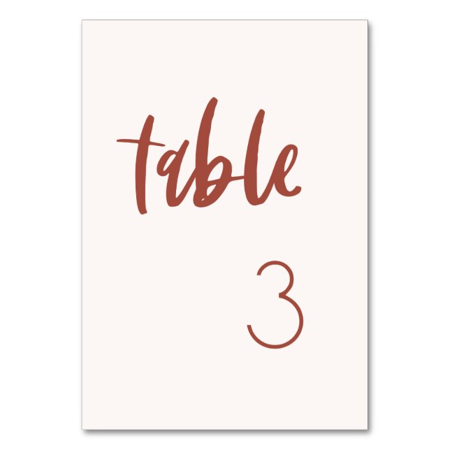Modern elegant snow pink wedding table number (Front)