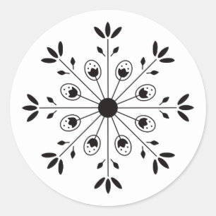 Modern Elegant Snowflake Christmas Classic Round Sticker