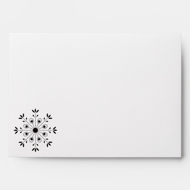 Modern Elegant Snowflake Christmas Holiday Simple  Envelope (Front)