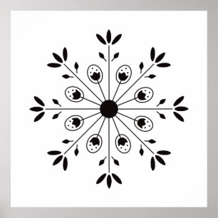 Modern Elegant Snowflake Christmas Poster