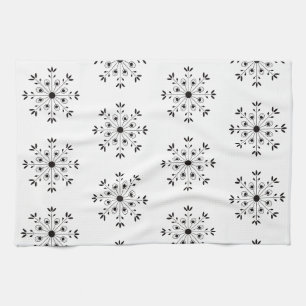 Modern Elegant Snowflake Christmas Simple Kitchen Towel