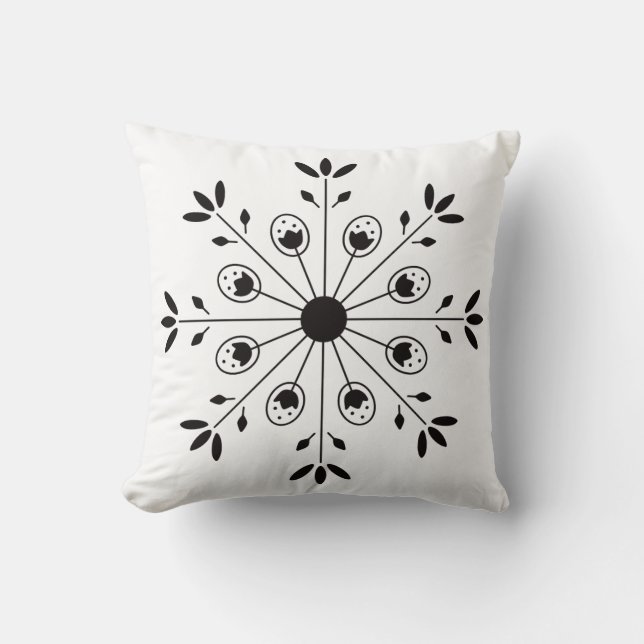 Modern Elegant Snowflake Christmas Simple Throw Pillow (Front)