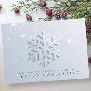 Modern Elegant Snowflake Holiday Greetings Card