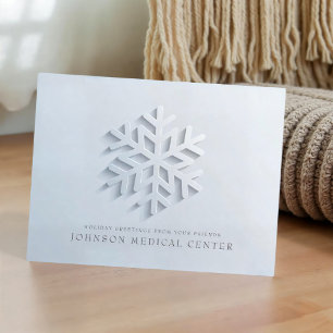 Modern Elegant Snowflake Medical Holiday Greetings Postcard