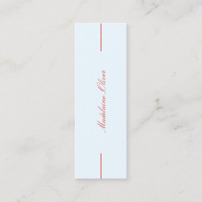 Modern Elegant Solicitor Professional Blue  Mini Business Card (Front)