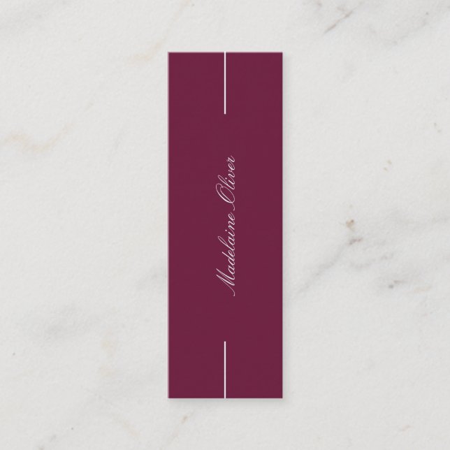 Modern Elegant Solicitor Professional Burgundy  Mini Business Card (Front)