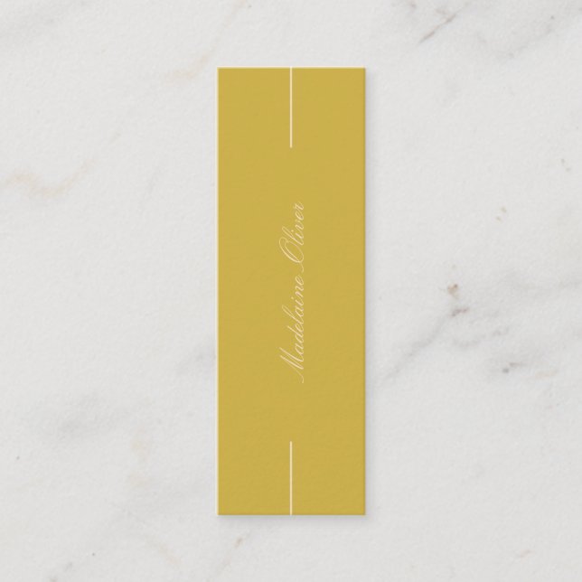 Modern Elegant Solicitor Professional Mustard Mini Business Card (Front)