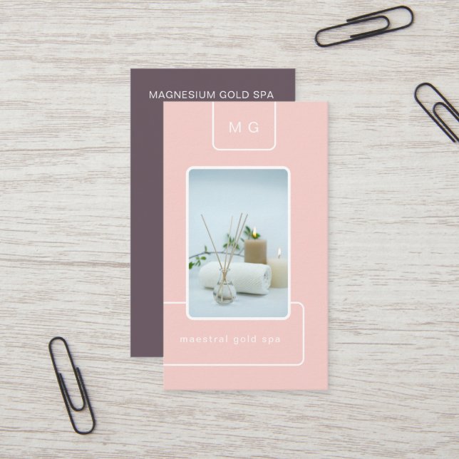 Modern Elegant Spa Photo Business Card (Front/Back In Situ)
