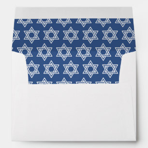 Modern Elegant Star of David Pattern Bar Mitzvah Envelope