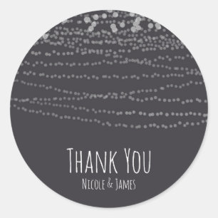 Modern Elegant String of Lights Event Celebration Classic Round Sticker