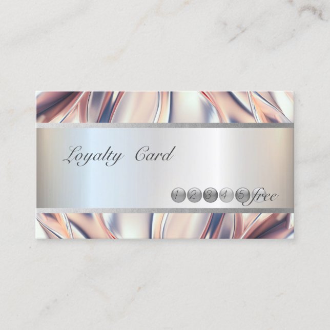 Modern Elegant, Striped Abstract Loyalty Card (Front)