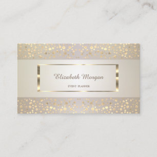 Modern Elegant,Striped,Gold Confetti,Gold Frame Business Card