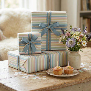 Modern Elegant Stripes Pattern Wrapping Paper
