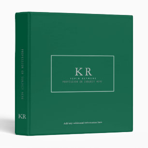 Modern Elegant Stylish Emerald Green Binder