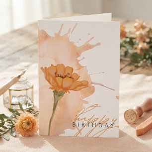 Modern Elegant Stylish Flower Birthday card 