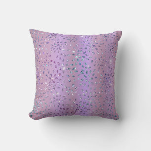 Modern Elegant Stylish Luxury Purple Glitter Girly Throw Pillow