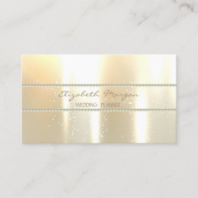 Modern Elegant  Stylish ,Pearls Business Card (Front)